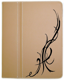 leather laser etched ipad case with Tribal design